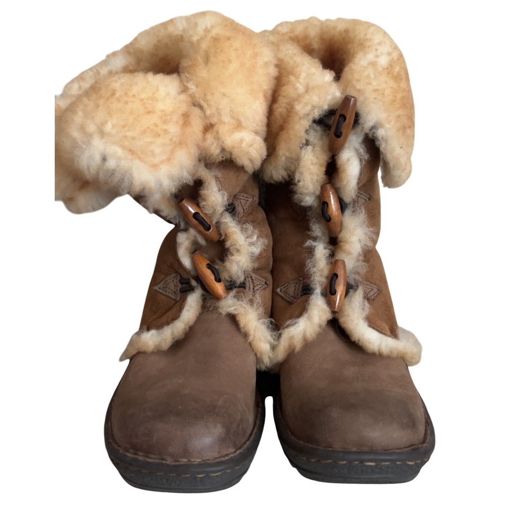 Born Two Tone Telly Leather Suede Shearling Boot | EXCELLENT CONDITION | SZ: 7